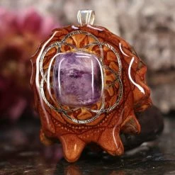 TEP Charoite With Silver Seed Of Life And Back Om