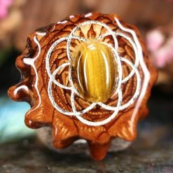 TEP Yellow Tiger's Eye With Silver Seed Of Life