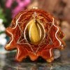 TEP Pendants Yellow Tiger's Eye With Gold Merkaba