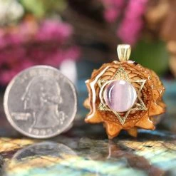 TEP Fluorite With Gold Merkaba Pendants