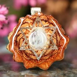 TEP Aquamarine With Gold Merkaba Pendants