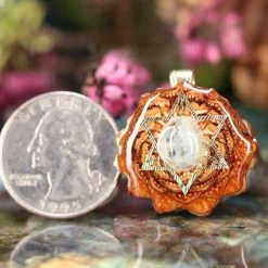 TEP Aquamarine With Gold Merkaba Pendants