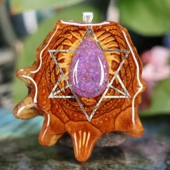 TEP Pendants Purple Mohave Turquoise With Silver Merkaba