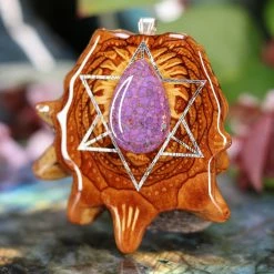 TEP Pendants Purple Mohave Turquoise With Silver Merkaba