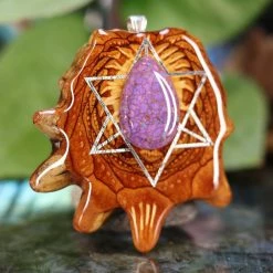 TEP Pendants Purple Mohave Turquoise With Silver Merkaba