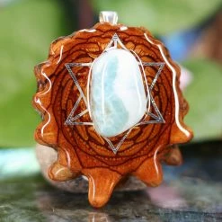 TEP Larimar With Silver Merkaba Pendants 7 TEP Larimar With Silver Merkaba Pendants