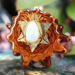 TEP Pendants Larimar With Gold Reverse Merkaba