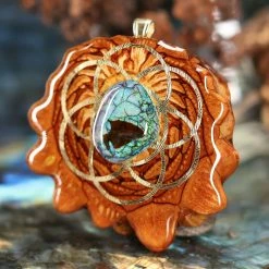 TEP Sterling Opal With Gold Seed Of Life