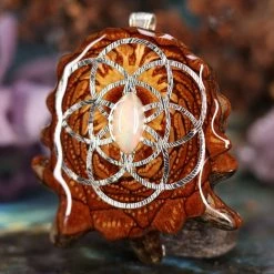 TEP Pendants Ethiopian Opal With Silver Seed Of Life