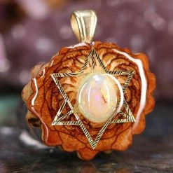 TEP Sterling Opal With Gold Merkaba Pendants 7 TEP Sterling Opal With Gold Merkaba Pendants