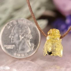 Third Eye Pinecones Amber Bee Necklace