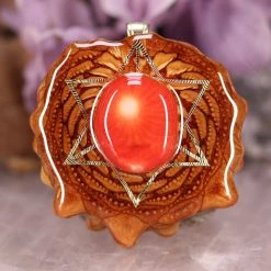 TEP Red Coral With Gold Merkaba