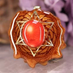 TEP Red Coral With Gold Merkaba