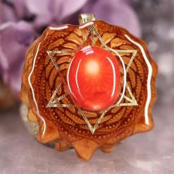 TEP Red Coral With Gold Merkaba