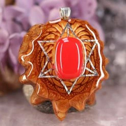 TEP Red Coral With Silver Merkaba