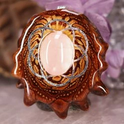 TEP Rose Quartz With Silver Seed Of Life Pendants