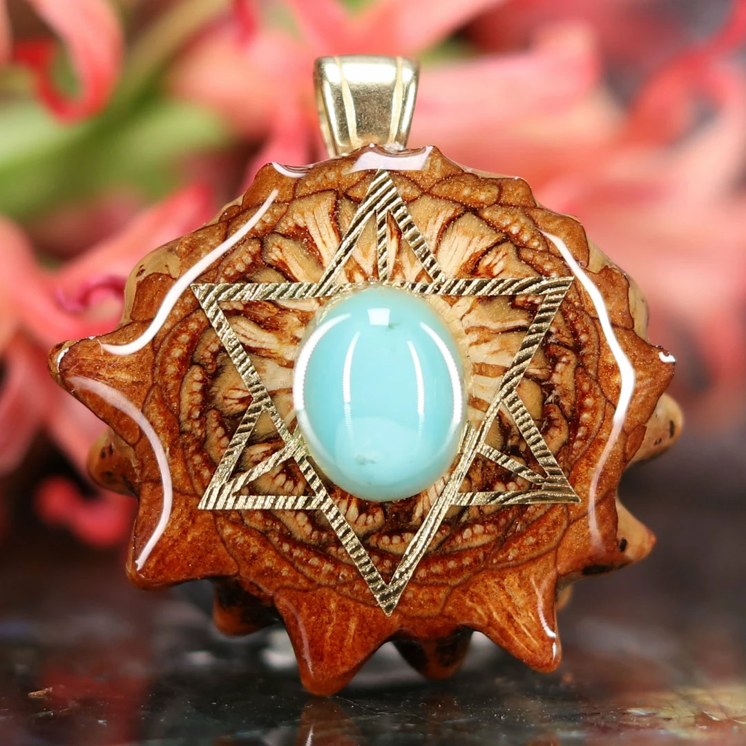TEP Turquoise With Gold Merkaba 3 TEP Turquoise With Gold Merkaba