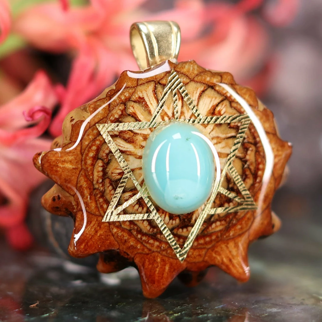 TEP Turquoise With Gold Merkaba 5 TEP Turquoise With Gold Merkaba