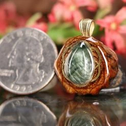 TEP Seraphinite With Gold Seed Of Life Pendants