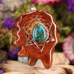 TEP Chrysocolla With Silver Merkaba