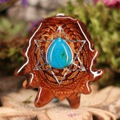 TEP Chrysocolla With Silver Merkaba Pendants