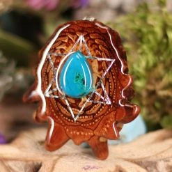 TEP Chrysocolla With Silver Merkaba Pendants