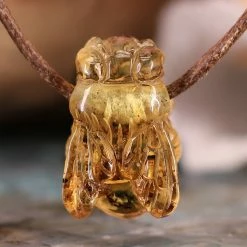 Third Eye Pinecones Pendants Amber Bee Necklace