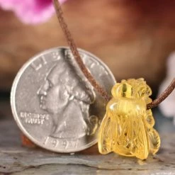 Third Eye Pinecones Amber Bee Necklace Pendants