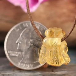 Third Eye Pinecones Amber Bee Necklace Pendants