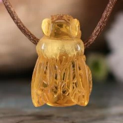 Third Eye Pinecones Amber Bee Necklace