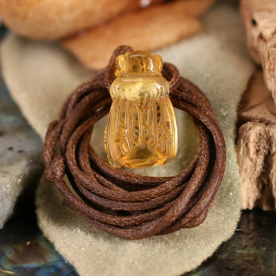 Third Eye Pinecones Amber Bee Necklace 5 Third Eye Pinecones Amber Bee Necklace