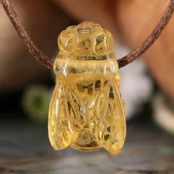 Third Eye Pinecones Amber Bee Necklace