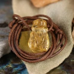 Third Eye Pinecones Amber Bee Necklace