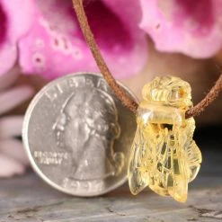 Third Eye Pinecones Pendants Amber Bee Necklace