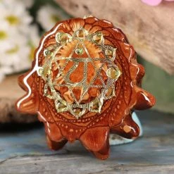 TEP Pendants Natural With Gold Heart (4th) Chakra Multi-Stone