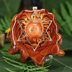 TEP Red Sunstone With Gold Merkaba
