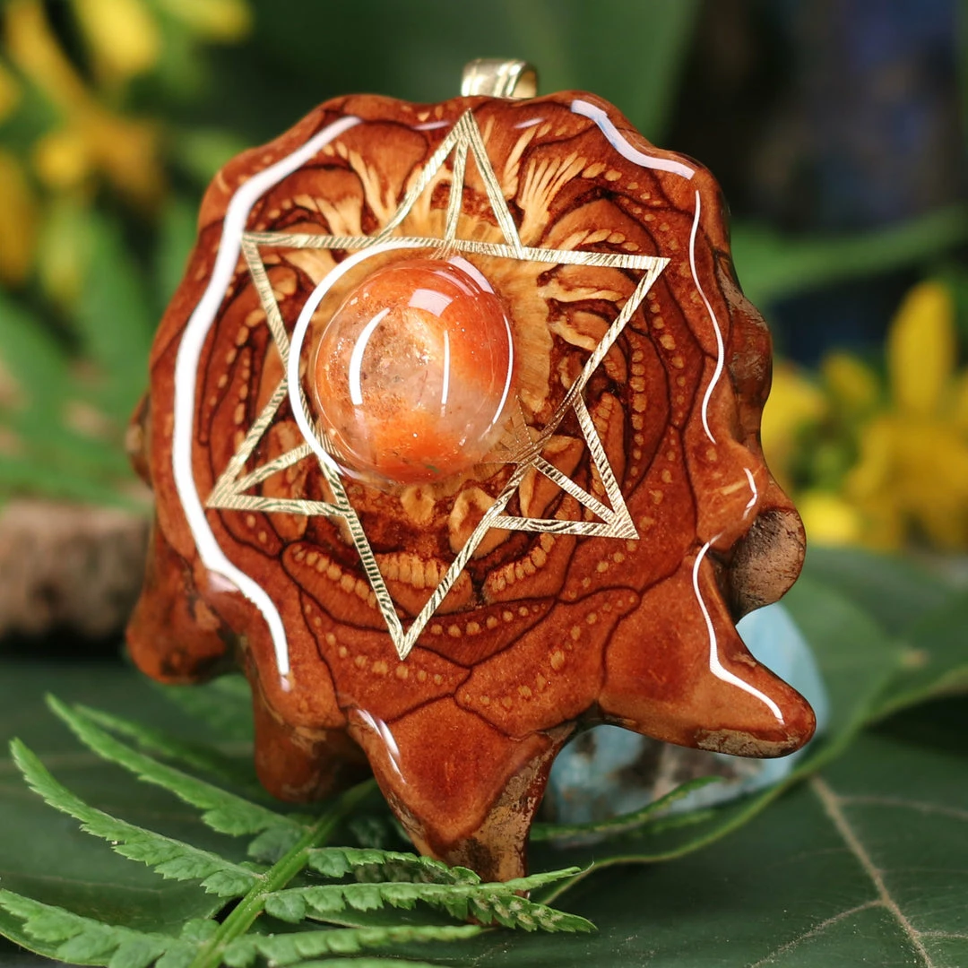 TEP Red Sunstone With Gold Merkaba 4 TEP Red Sunstone With Gold Merkaba