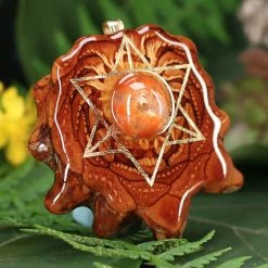 TEP Red Sunstone With Gold Merkaba 7 TEP Red Sunstone With Gold Merkaba