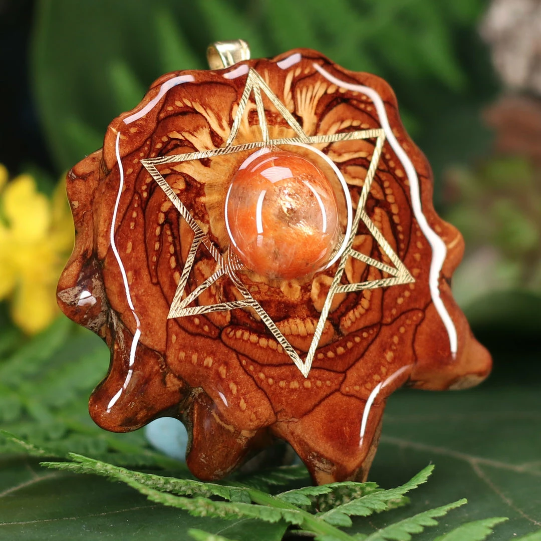 TEP Red Sunstone With Gold Merkaba 5 TEP Red Sunstone With Gold Merkaba