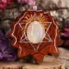 TEP Glowing Moonstone With Silver Merkaba Pendants