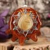 TEP Glowing Rutilated Quartz With Silver 64 Star Tetrahedron Pendants