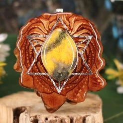 TEP Bumblebee Jasper With Silver Merkaba Pendants