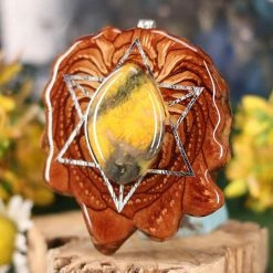 TEP Bumblebee Jasper With Silver Merkaba Pendants