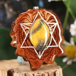 TEP Bumblebee Jasper With Silver Merkaba Pendants