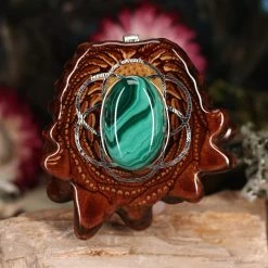 TEP Pendants Malachite With Silver Seed Of Life