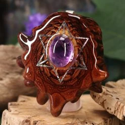 TEP Pendants Amethyst With Silver Merkaba