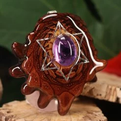 TEP Pendants Amethyst With Silver Merkaba