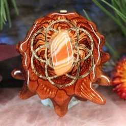 TEP Pendants Carnelian With Gold Seed Of Life