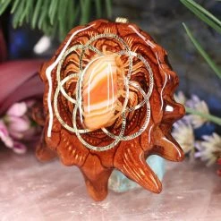 TEP Pendants Carnelian With Gold Seed Of Life