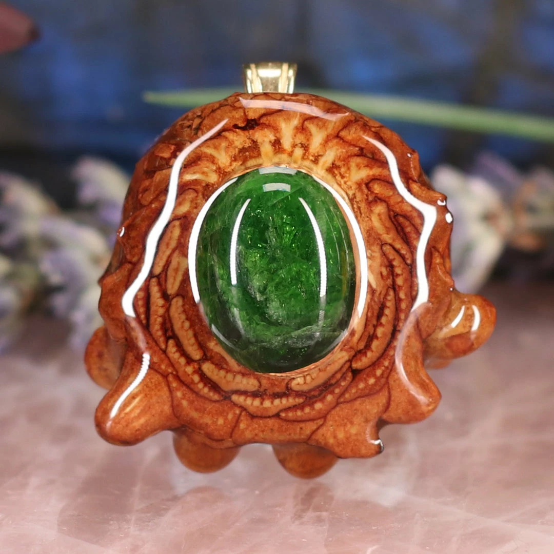 TEP Pendants Chrome Diopside 3 TEP Pendants Chrome Diopside